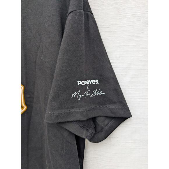 Megan Thee Stallion X Popeyes Collab Cropped Tee Shirt Sz L Saucy Hottie Sauce - Picture 3 of 8